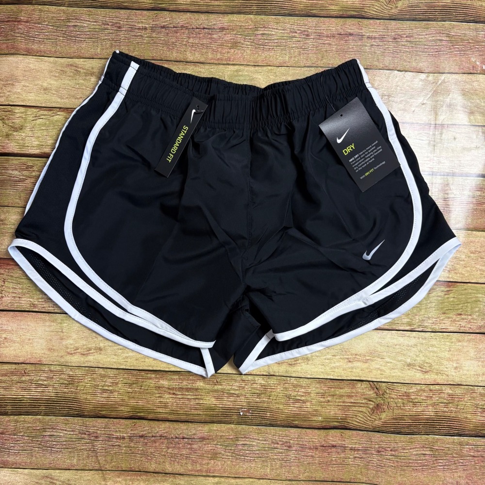Nike Dri-FIT Tempo Running Shorts Black White Standard Fit Women Small NWT